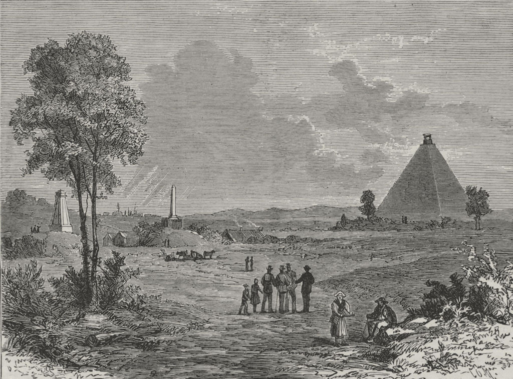 BRUSSELS. The Field of Waterloo 1882 old antique vintage print picture